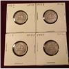 Image 1 : 1937 VF, 38 F, 39 EF, & 40 EF Canada Nickels. Catalog Value $45.00.