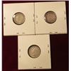 Image 2 : 1935, 36, & 37 Canada Silver Dimes. VG-VF. Catalog value $23.00.