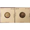 Image 1 : 1947 EF & 48 EF Canada Silver Dimes. Catalog value $40.00.