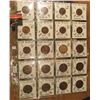 Image 1 : (20) British Coins Farthings & Half Pennies in 2" x 2"s and a plastic page. All identified and attri