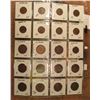 Image 2 : (20) British Coins Farthings & Half Pennies in 2" x 2"s and a plastic page. All identified and attri