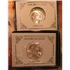 Image 2 : Pair of 1982 D George Washington Commemorative Silver Half Dollars in original Mint issued boxes of 