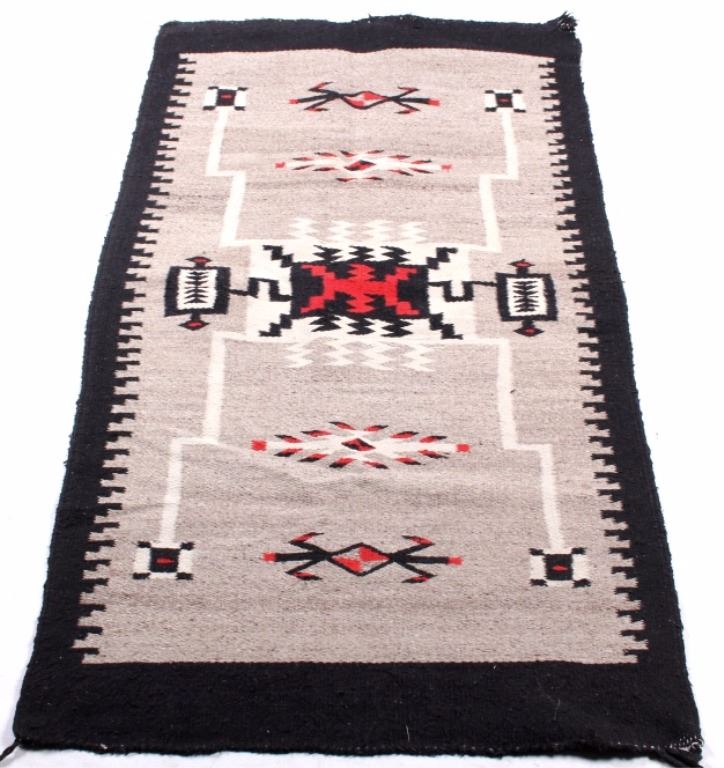 Navajo Two Grey Hills Storm Pattern Rug 19301950
