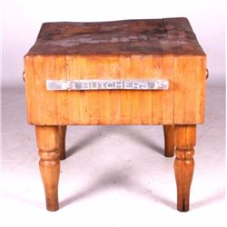 Antique French 19th Century Butcher Block
