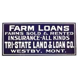 Original Westby Montana Farm Loans Sign