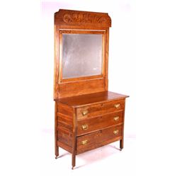 Antique Oak Dresser and Mirror