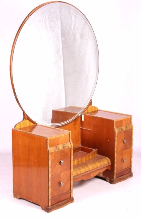 Antique Waterfall Vanity With Mirror