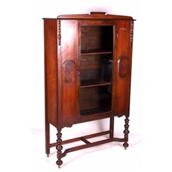 Antique 1920's Walnut China Cabinet