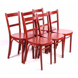 Set of 6 Wooden Ice Cream Parlor Chair