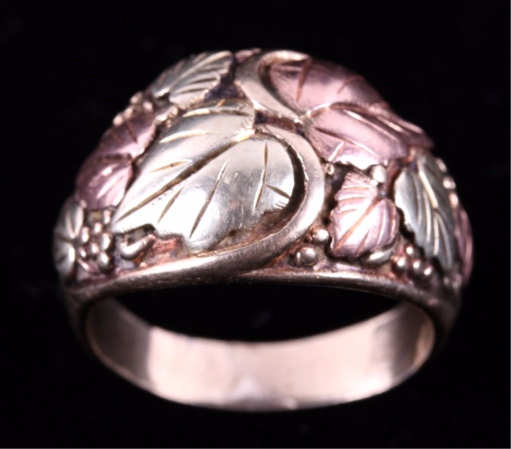 12K Black Hills Gold Mens Ring