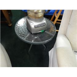 GLASS TOP PATIO END TABLE