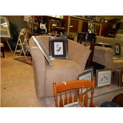 SWIVEL MICROFIBER UPHOLSTERED TUB CHAIR