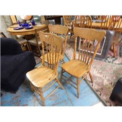 VINTAGE PRESS BACK DINING CHAIRS - 3 TTL