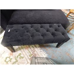 BLACK MICRO FIBER SUEDE FOOT STOOL - LONG