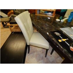 NEW LEATHER STYLE DINING CHAIRS - BID X 4