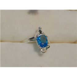 RING - SILVER - SOLD ON CHOICE - LIGHT BLUE & CLEAR