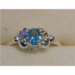 RING - SILVER - SOLD ON CHOICE - LIGHT BLUE & CLEAR