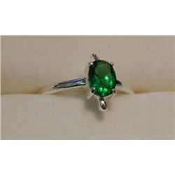 RING - SILVER - SOLD ON CHOICE - DARK GREEN & CLEAR