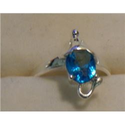 RING - SILVER - SOLD ON CHOICE - LIGHT BLUE & CLEAR