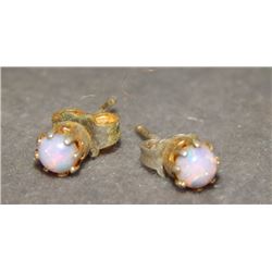 EARINGS - FROM ESTATE - PINK OPAL - WITH BUTTERFLY POSTS
