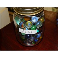 JAR OF COLLECTABLE AND OTHER MARBLES - MAY CONTAIN PEEWEE'S, LARGE AND OTHER RARE ONES