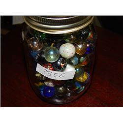 JAR OF COLLECTABLE AND OTHER MARBLES - MAY CONTAIN PEEWEE'S, LARGE AND OTHER RARE ONES