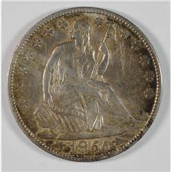 1855 SEATED HALF DOLLAR AU/BU