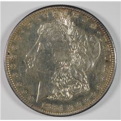 1884-S MORGAN SILVER DOLLAR, AU+
