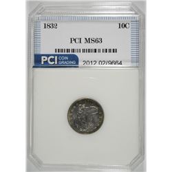 1832 CAPPED BUST DIME, PCI CHOICE BU