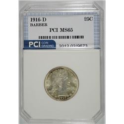 1916-D BARBER QUARTER, PCI GEM BU