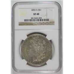 1892-S MORGAN DOLLAR NGC XF 40 SEMI-KEY