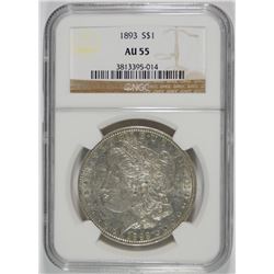 1893 MORGAN DOLLAR NGC AU 55 SEMI-KEY