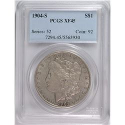 1904-S MORGAN DOLLAR PCGS XF 45