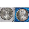 Image 1 : 2 AMERICAN SILVER EAGLES UNC, 1995 & 1997
