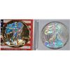 Image 1 : 2 HOLOGRAM AMERICAN SILVER EAGLES, 2001 & 2005