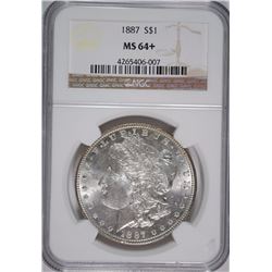 1887 MORGAN DOLLAR NGC MS64+