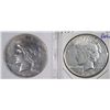 Image 1 : 2 PEACE DOLLARS; 1934 & 1934-D AVERAGE CIRC