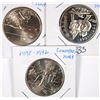 Image 1 : 3 MODERN COMMEM HALF DOLLARS; 1993-P WWII PROOF, 1992-D COLUMBUS UNC &