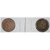 Image 1 : 2 COPPER NICKEL INDIAN HEAD CENTS; 1860 VF & 1863 VG
