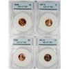 Image 1 : 4 SUPERB GEM UNC LINCOLN CENTS; 1941-S, 1946, 1947-S, 1949