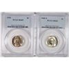 Image 1 : 2 PCGS MS65 JEFFERSON NICKELS; 1945-S & 1954