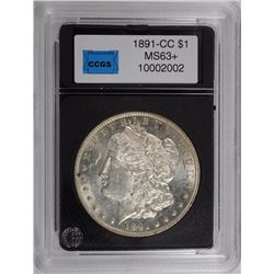 1891 CC MORGAN DOLLAR CCGS CH BU+ SCARCE