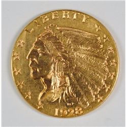 1928 $2.5 GOLD INDIAN BU