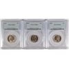 Image 1 : LOT OF ( 3 ) 1938 JEFFERSON NICKELS, PCGS MS-66  TOUGH!