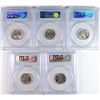 Image 2 : Lot of 5 - Jefferson Nickels PCGS-MS-65  '40, '41, '42-S, '43-P, '45-S