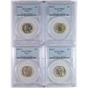 Image 1 : (4) 1942-P TYPE-2 Jefferson Nickels PCGS MS-66