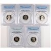 Image 1 : (5) JEFFERSON NICKELS PCGS PR-69 DCAM