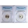 Image 1 : 2 1944-D MERCURY DIMES PCGS MS-65 FB