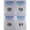 Image 1 : LOT OF ( 4 ) 1950 WASHINGTON QUARTERS, PCGS MS-65