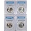 Image 1 : 1955, 56, 58 & 63 FRANKLIN HALF DOLLARS, PCGS MS-64